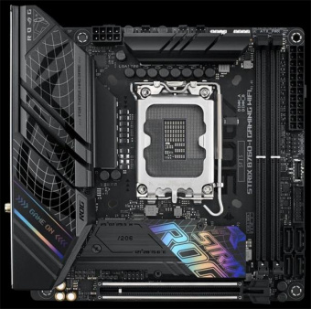 Материнская плата Asus ROG STRIX B760-I GAMING WIFI Soc-1700 Intel B760 2xDDR5 mini-ITX AC`97 8ch(7.1) 2.5Gg RAID+HDMI+DP от магазина РЭССИ