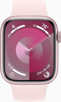 Смарт-часы Apple Watch Series 9 A2980 45мм OLED корп.розовый Sport Band рем.светло-розовый разм.брасл.:140-190мм (MR9G3LL/A) от магазина РЭССИ
