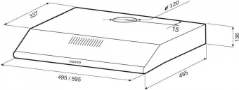 Вытяжка козырьковая Krona Olivia 500 нержавеющая сталь управление: кнопочное (1 мотор) от магазина РЭССИ