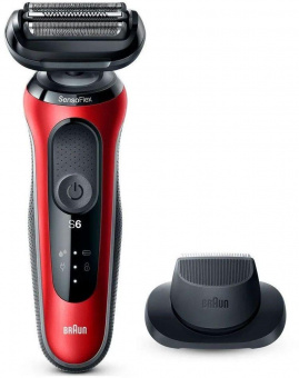 Бритва сетчатая Braun Series 6 61-R1200S реж.эл.:3 питан.:аккум. красный/черный от магазина РЭССИ