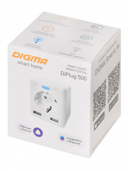 Умная розетка Digma DiPlug 500 EU Wi-Fi белый (DPL500) от магазина РЭССИ