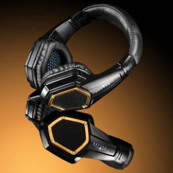 Наушники с микрофоном Оклик HS-L310G Guardian черный/золотистый 1.5м мониторные оголовье (359483) от магазина РЭССИ