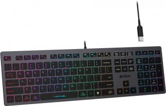 Клавиатура A4Tech Fstyler FX60H серый USB slim LED (FX60H GREY/NEON) от магазина РЭССИ