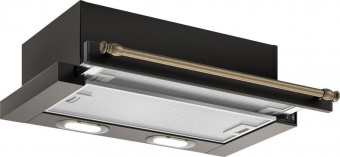 Вытяжка встраиваемая Elikor Интегра 60П-400-В2Л антрацит/рейлинг бронза управление: кулисные переключатели (1 мотор) от магазина РЭССИ