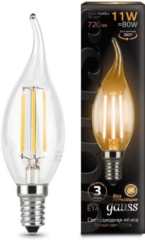 Лампа филам. Gauss Filament 11Вт цок.:E14 свеча 220B 2700K св.свеч.бел.теп. CF35 (упак.:1шт) (104801111) от магазина РЭССИ