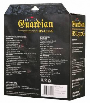 Наушники с микрофоном Оклик HS-L310G Guardian черный/золотистый 1.5м мониторные оголовье (359483) от магазина РЭССИ