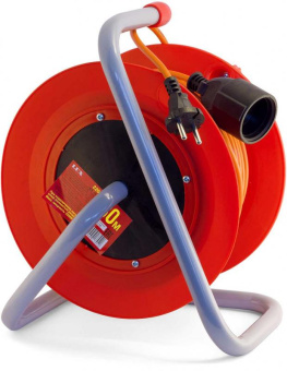 Удлинитель силовой LUX К1-О-30-22030 2x0.75кв.мм 1розет. 30м ПВС 6A катушка оранжевый от магазина РЭССИ