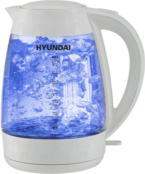 Чайник электрический Hyundai HYK-G4506 2л. 2200Вт белый (корпус: стекло) от магазина РЭССИ
