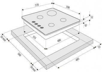 Газовая варочная поверхность Krona ORTICA 60 нержавеющая сталь от магазина РЭССИ
