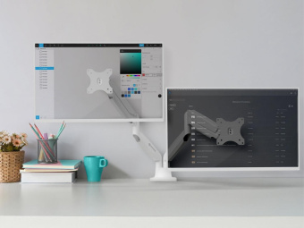 Кронштейн для мониторов Onkron G200 белый 13"-32" макс.18кг настольный поворот и наклон верт.перемещ. от магазина РЭССИ