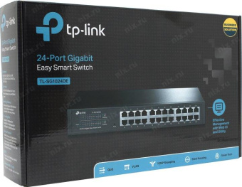 TP-Link TL-SG1024DE 24-Port Gigabit Easy Smart Switch, 24 10/100/100Mbps RJ45 ports,  MTU/Port/Tag-based VLAN, QoS, IGMP Snooping от магазина РЭССИ