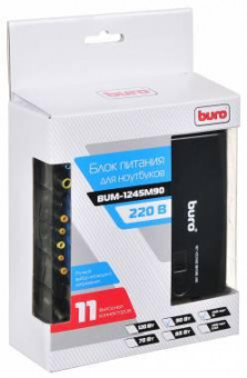 Блок питания Buro BUM-1245M90 ручной 90W 12V-24V 11-connectors 3.5A 1xUSB 1A от бытовой электросети LСD индикатор от магазина РЭССИ