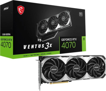 Видеокарта MSI PCI-E 4.0 RTX 4070 VENTUS 3X E1 12G OC NVIDIA GeForce RTX 4070 12Gb 192bit GDDR6X 2640/21000 HDMIx1 DPx3 HDCP Ret от магазина РЭССИ