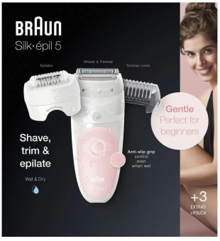 Эпилятор Braun SE5-516 скор.:2 насад.:1 от аккум. розовый/розовый от магазина РЭССИ