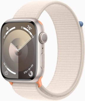 Смарт-часы Apple Watch Series 9 A2980 45мм OLED корп.сияющая звезда Sport Loop рем.сияющая звезда разм.брасл.:145-220мм (MR983LL/A) от магазина РЭССИ
