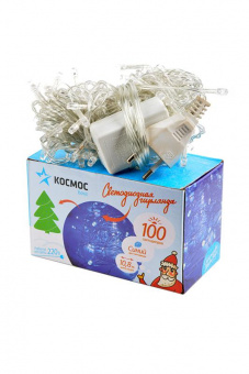 Гирлянда КОСМОС KOC_GIR100LED_B 100LED, 8 режимов мигания, синий, 10.8м от магазина РЭССИ