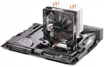 Устройство охлаждения(кулер) Deepcool Gammaxx 400 Blue Basic Soc-AM5/AM4/1151/1200/1700 черный 4-pin 18-30dB Al+Cu 130W 640gr Ret (DP-MCH4-GMX400P-BL) от магазина РЭССИ