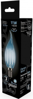 Лампа филам. Gauss Filament 11Вт цок.:E14 свеча на ветру 220B 4100K св.свеч.бел.ней. CF35 (упак.:1шт) (104801211) от магазина РЭССИ