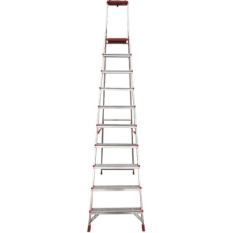 Профессиональная стремянка Новая Высота NV3115 1x10 ступеней 80 мм органайзер 2К башмаки Max нагр. 180 кг 3115110 от магазина РЭССИ