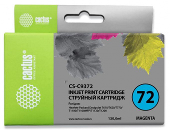 Картридж струйный Cactus CS-C9372 №72 фото пурпурный (130мл) для HP DJ T610/T620/T770/T1100/T1100/T1120/T1200 от магазина РЭССИ