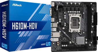 Материнская плата Asrock H610M-HDV Soc-1700 Intel H610 2xDDR4 mATX AC`97 8ch(7.1) GbLAN+VGA+HDMI+DP от магазина РЭССИ
