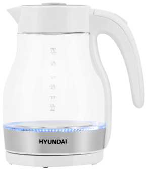 Чайник электрический Hyundai HYK-G3802 1.7л. 2200Вт белый/серебристый (корпус: стекло) от магазина РЭССИ