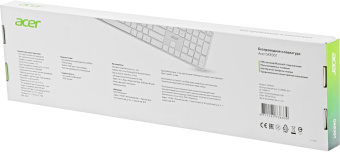 Клавиатура Acer OKR301 белый/серебристый USB беспроводная BT/Radio slim Multimedia (ZL.KBDEE.015) от магазина РЭССИ
