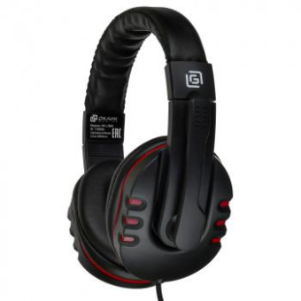 Наушники с микрофоном Оклик HS-L380G ABADDON черный/красный 1.8м мониторные оголовье (1100404) от магазина РЭССИ