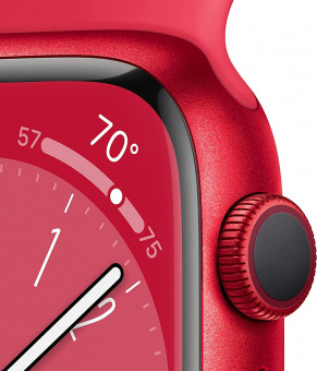Смарт-часы Apple Watch Series 8 А2770 41мм OLED корп.красный рем.красный разм.брасл.:S/M (MNUG3LL/A) от магазина РЭССИ