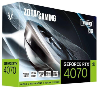 Видеокарта Zotac PCI-E 4.0 RTX 4070 TWIN EDGE OC NVIDIA GeForce RTX 4070 12Gb 192bit GDDR6 2490/20000 HDMIx1 DPx3 HDCP Ret от магазина РЭССИ