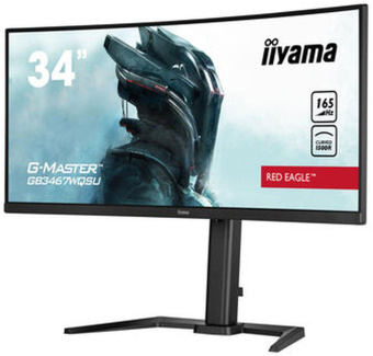 Монитор Iiyama 34" G-Master GB3467WQSU-B5 черный VA LED 0.4ms 21:9 HDMI M/M матовая HAS 550cd 178гр/178гр 3440x1440 165Hz FreeSync Premium DP USB 12.4кг от магазина РЭССИ