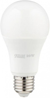 Лампа светодиодная Gauss Elementary 20Вт цок.:E27 груша 220B 6500K св.свеч.бел.хол. A60 (упак.:10шт) (23239) от магазина РЭССИ