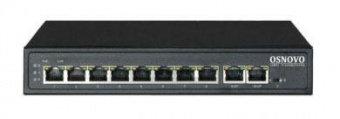 Коммутатор Osnovo SW-21000(120W) 2SFP 8PoE 120W неуправляемый от магазина РЭССИ