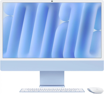 Моноблок Apple iMac A3247 24" 4.5K M4 8 core (4) 16Gb SSD256Gb 8 core GPU macOS WiFi BT 143W клавиатура мышь Cam синий 4480x2520 от магазина РЭССИ