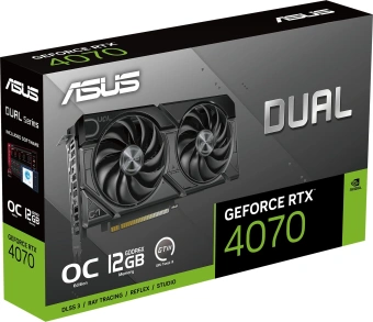 Видеокарта Asus PCI-E 4.0 DUAL-RTX4070-O12G-EVO NVIDIA GeForce RTX 4070 12Gb 192bit GDDR6X 2520/21000 HDMIx1 DPx3 HDCP Ret от магазина РЭССИ