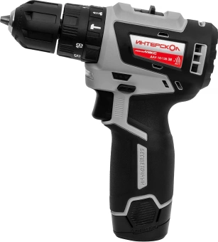 Дрель-шуруповерт Интерскол ДАУ-10/12В аккум. патрон:быстрозажимной (кейс в комплекте) (767.2.2.45) от магазина РЭССИ