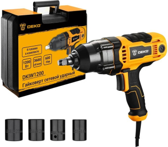 Гайковерт Deko DKIW1200 1200Вт патрон:квад.1/2" (кейс в комплекте) (085-1125) от магазина РЭССИ