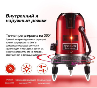 Лазерный уровень Deko LL57 SET 2 от магазина РЭССИ
