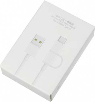 Кабель Xiaomi Mi 2-in-1 SJV4082TY USB (m)-USB Type-C (m)/micro USB (m) 1м белый от магазина РЭССИ