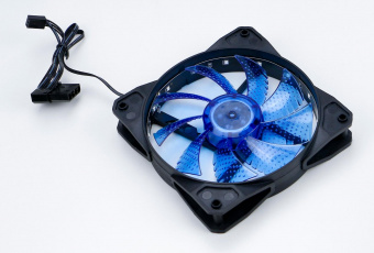 Вентилятор Digma DFAN-LED-BLUE 120x120x25mm 3-pin 4-pin (Molex)23dB 115gr LED Ret от магазина РЭССИ