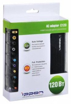 Блок питания Ippon E120 автоматический 120W 18.5V-20V 11-connectors 6.0A от бытовой электросети LED индикатор от магазина РЭССИ