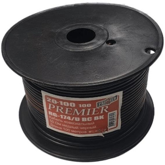 Кабель Premier RG-174/U BC BK 100м. черный (20-100 100) от магазина РЭССИ