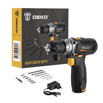 Дрель-шуруповерт Deko GCD12DU3 SET2 FU-Li-Ion аккум. патрон:быстрозажимной (063-4146) от магазина РЭССИ