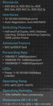 Коммутатор TP-Link TL-SG1016D 16G неуправляемый от магазина РЭССИ