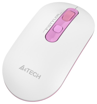 Мышь A4Tech Fstyler FG20 Sakura белый/розовый оптическая (2000dpi) беспроводная USB для ноутбука (4but) от магазина РЭССИ