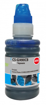 Чернила Cactus CS-GI490CB GI-490 голубой 100мл для Canon Pixma G1400/G2400/G3400 от магазина РЭССИ