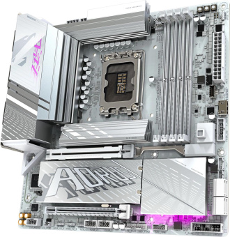 Материнская плата Gigabyte Z890M AORUS ELITE WIFI7 ICE Soc-1851 Intel Z890 4xDDR5 mATX AC`97 8ch(7.1) 2.5Gg RAID+DP от магазина РЭССИ
