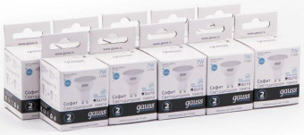 Лампа светодиодная Gauss Elementary MR16 7Вт цок.:GU10 спот 220B 4100K св.свеч.бел.ней. MR16 (упак.:10шт) (13627) от магазина РЭССИ
