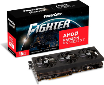 Видеокарта PowerColor PCI-E 4.0 RX7800XT 16G-F/OC AMD Radeon RX 7800XT 16Gb 256bit GDDR6 2169/19500 HDMIx1 DPx3 HDCP Ret от магазина РЭССИ