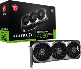 Видеокарта MSI PCI-E 4.0 RTX 4080 SUPER 16G VENTUS 3X OC NVIDIA GeForce RTX 4080 Super 16Gb 256bit GDDR6X 2580/23000 HDMIx2 DPx2 HDCP Ret от магазина РЭССИ